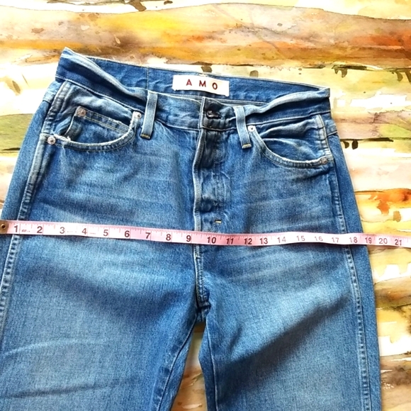 AMO BABE LACE UP Love Note Laces Ankle Ties Button Up High Anthro Denim Jeans 27 - Picture 11 of 16